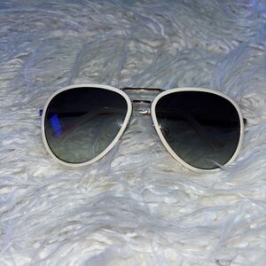Stylish White Aviator Sunglasses